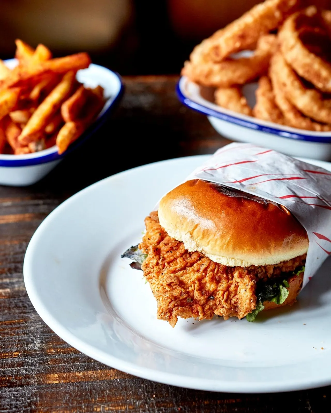A crispy chicken burger