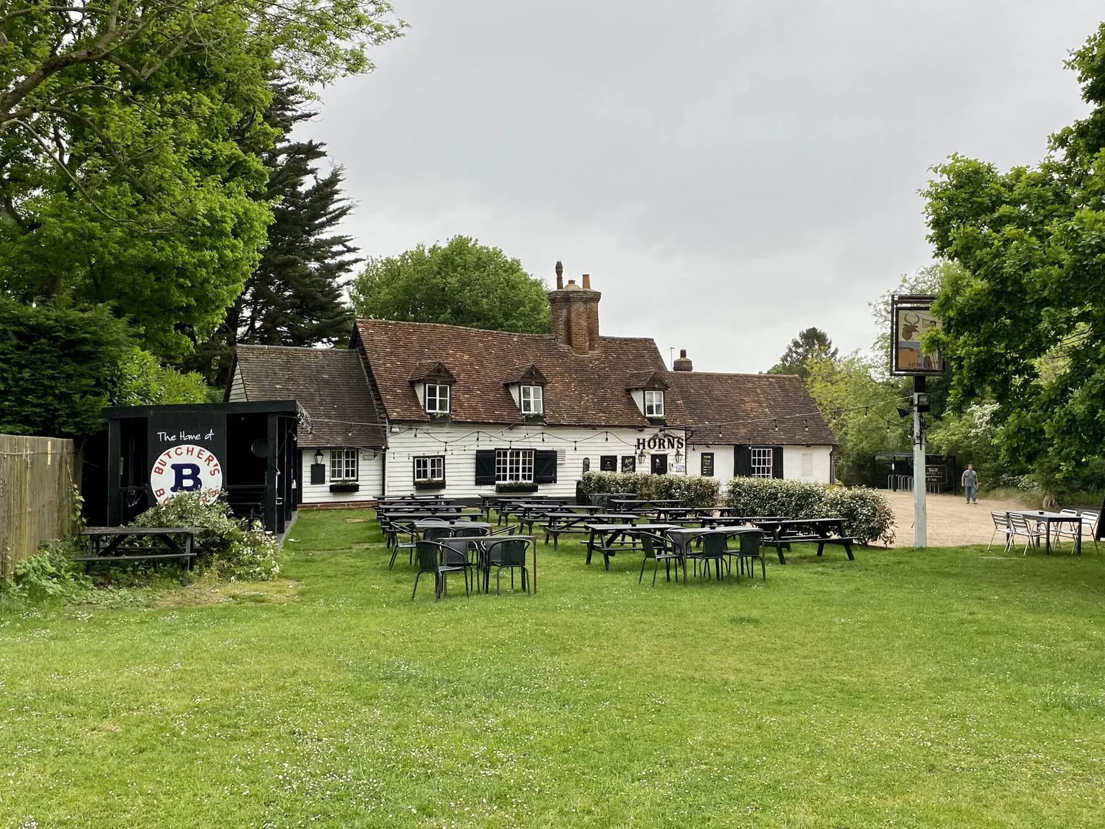 The green beside the pub in summer