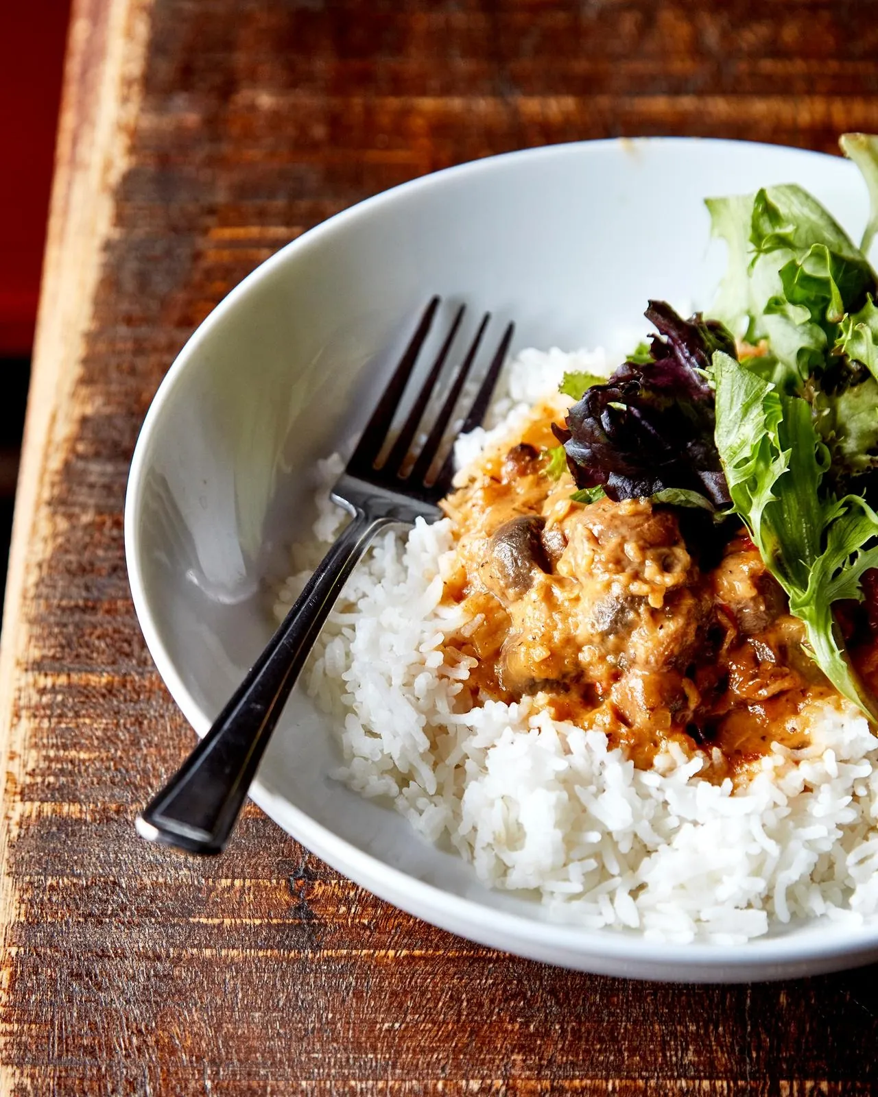 Curry served with rice